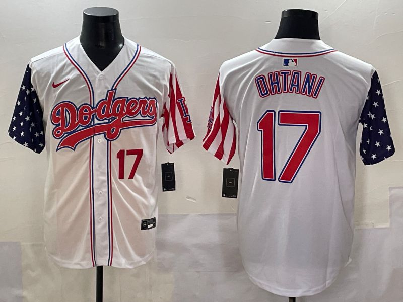 Men 2025 Los Angeles Dodgers #17 Ohtani White a generation of national flags Joint Name Nike MLB Jersey style 1->los angeles dodgers->MLB Jersey